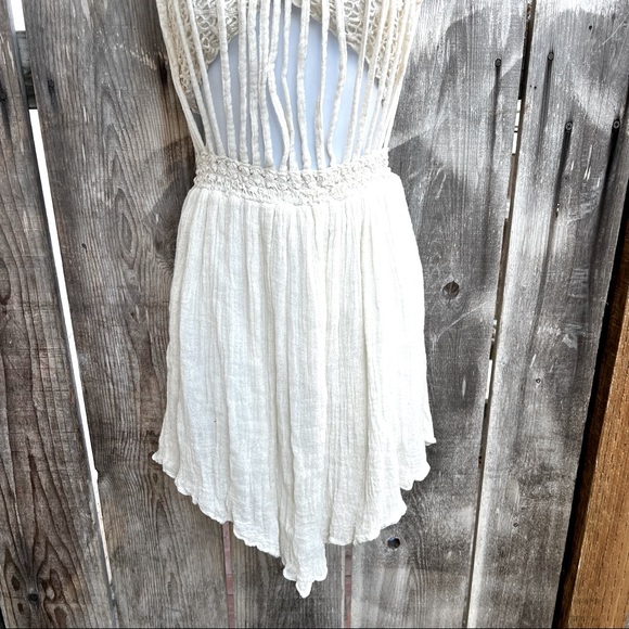 Summer SALE! New Jens Pirate Booty cream dress with crochet stretch tube top. - Picture 4 of 7